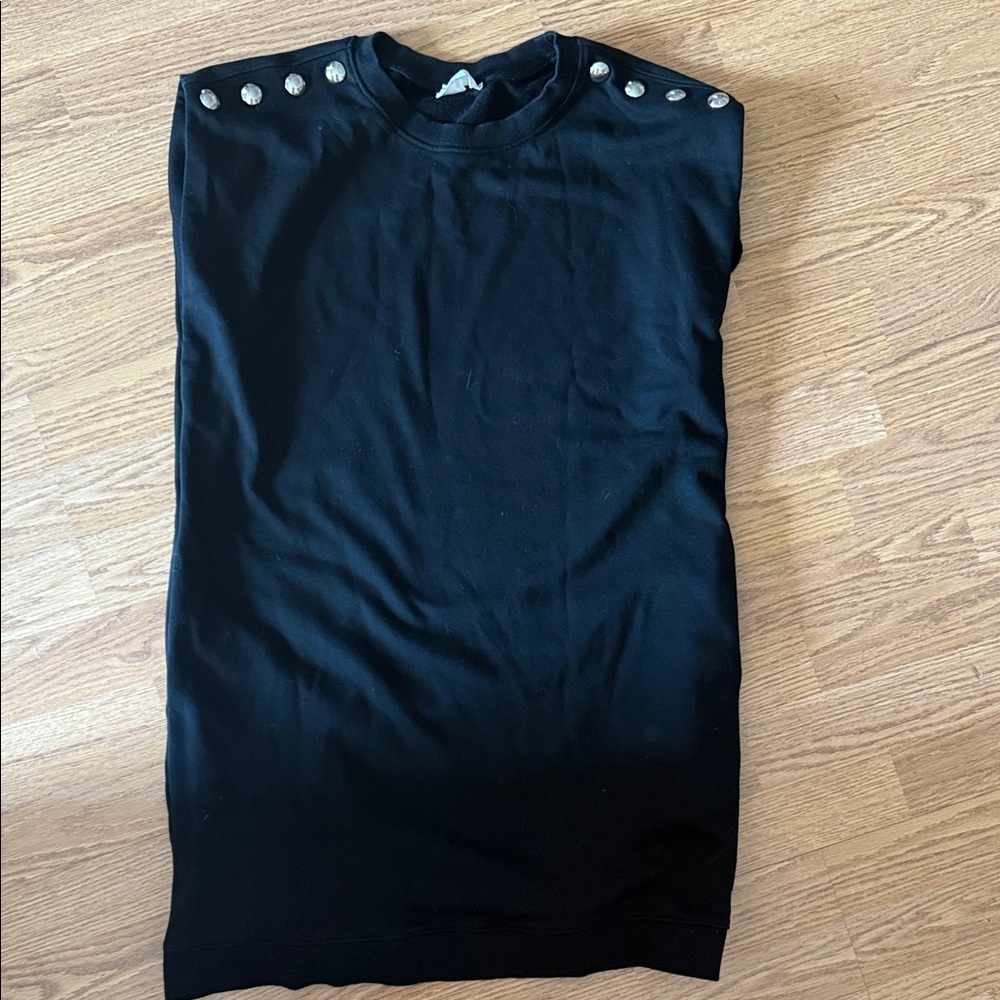Entro Black Dress with Silver Button Accents